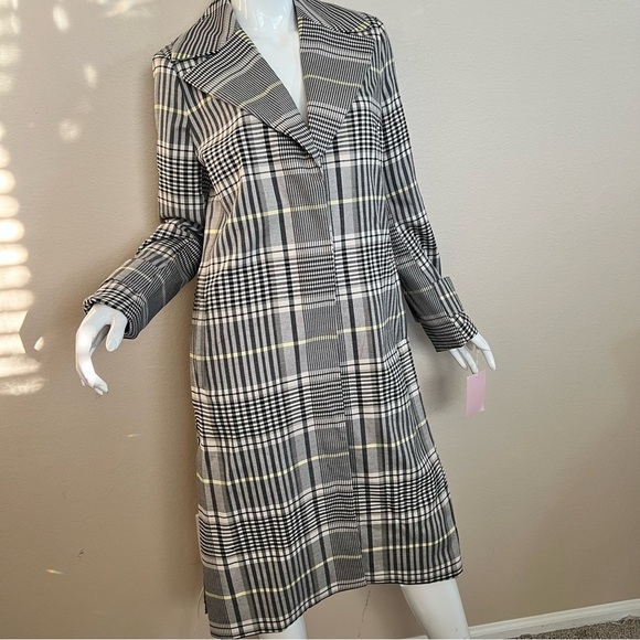 Avec Les Filles Black/ White/ Yellow Plaid Coat - Picture 4 of 12